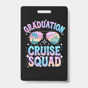Graduation Cruise Squad Cruising Ship Retro Badge