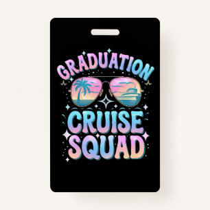 Graduation Cruise Squad Cruising Ship Retro Badge