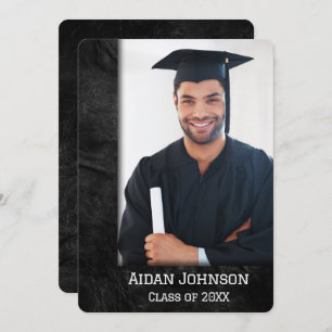 Graduation Cuir Cadre photo Invitation