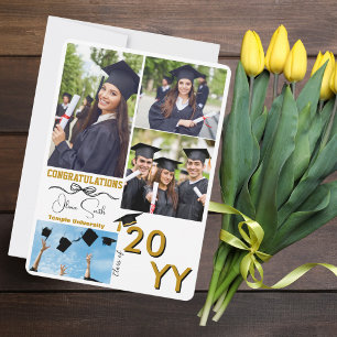 Graduation Custom 4 Photo Congratulations Graduate Holiday Card