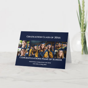 Graduation custom 5 photo collage with text grads card