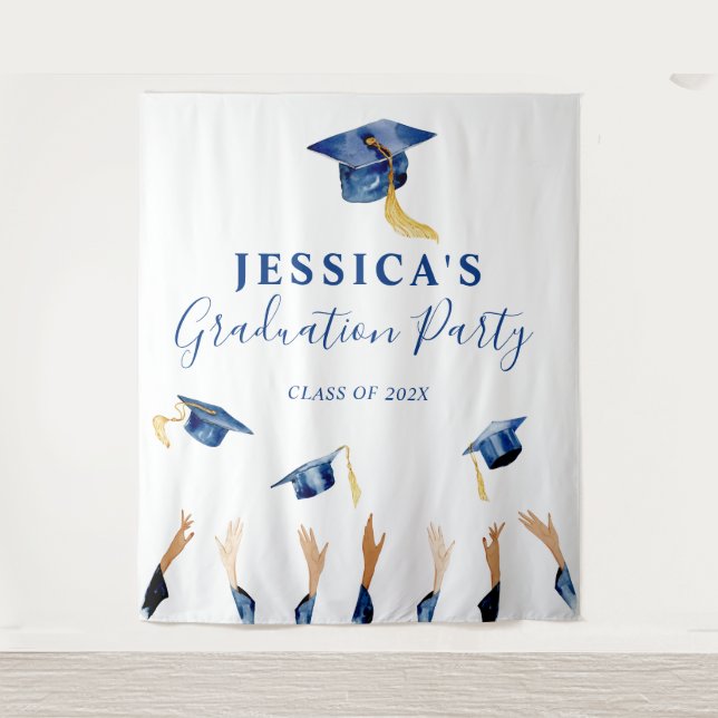 Graduation Custom Backdrop Photo booth Tapestry (Front)