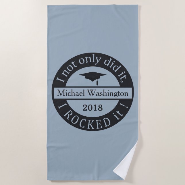 Graduation custom name & year beach towel (Front)