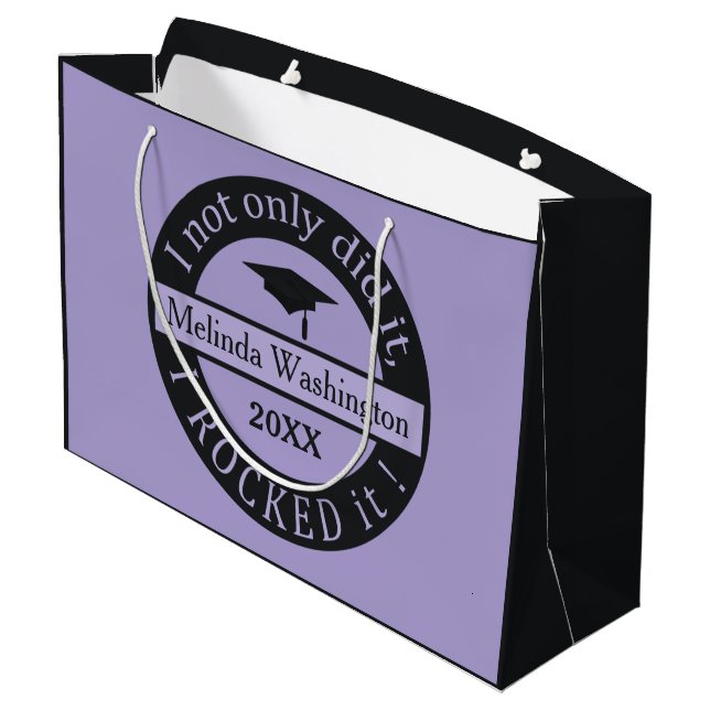 Graduation custom name & year gift bag (Back Angled)