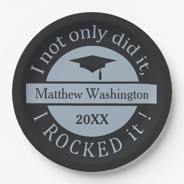 Graduation custom name & year paper plates (Front)