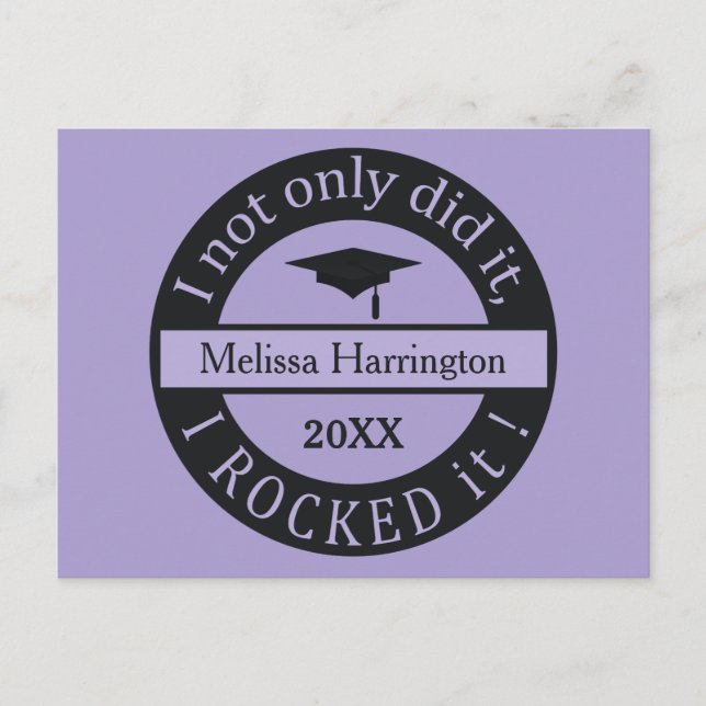Graduation custom name & year postcard (Front)