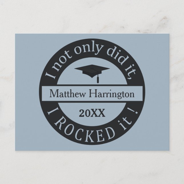 Graduation custom name & year postcard (Front)