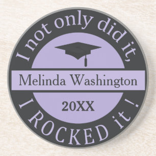 Graduation custom name & year sandstone coaster