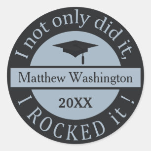 Graduation custom name & year stickers