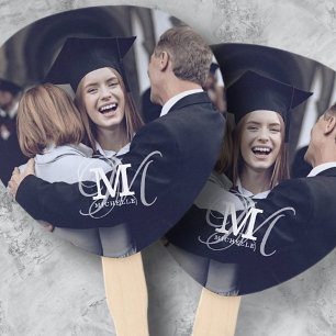 Graduation Custom Photo and Name Typography Hand Fan