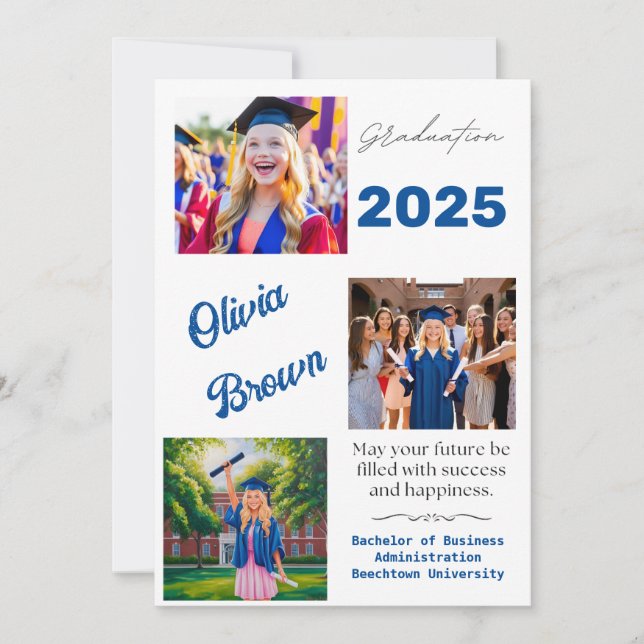 Graduation  Custom Photo and Personalized  invites (Front)