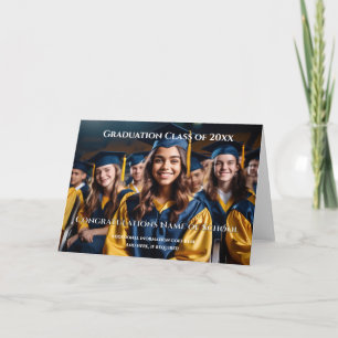 Graduation custom photo collage color picture card
