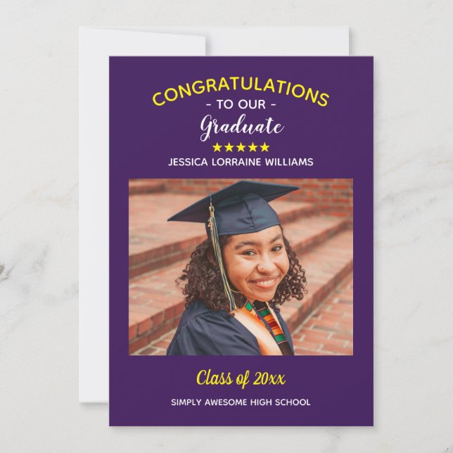 Graduation Custom Photo Congratulations Graduate Announcement (Front)