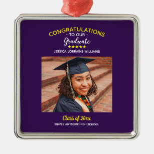 Graduation Custom Photo Congratulations Graduate Metal Ornament