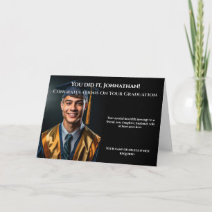 Graduation custom vertical colour photo grad party card