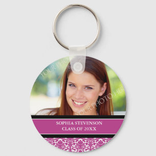 Graduation Custom Year Photo Keychains Pink