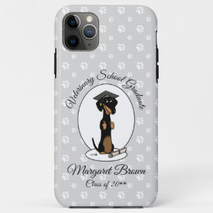 Graduation Dachshund (black & tan) - Cute dog iPhone 11 Pro Max Case