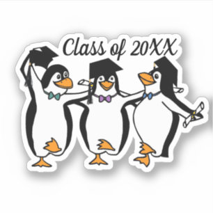 Graduation Dancing Penguins Sticker