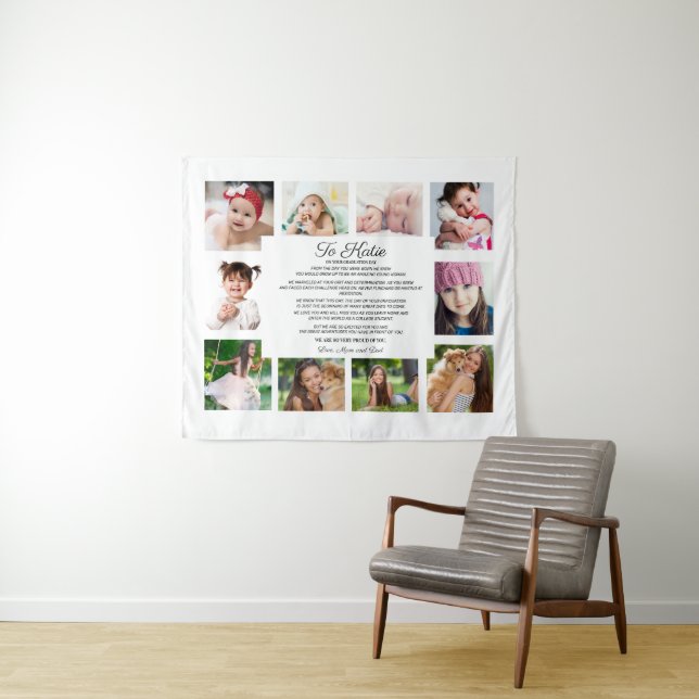 Graduation Day 10 Photo To Daughter Sentimental Tapestry (In Situ (Horizontal))