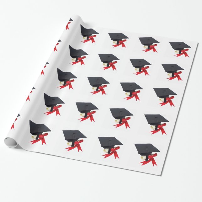 Graduation Day by Janz White Wrapping Paper (Unrolled)