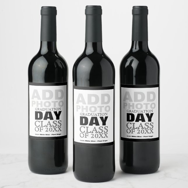 Graduation Day Class Customizable Photo Wine Label (Bottles)