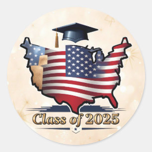 "Graduation Day Themed Decor" Classic Round Sticker