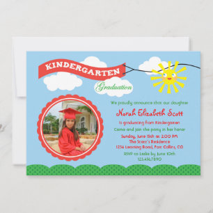 Graduation de la maternelle Photo Invitation