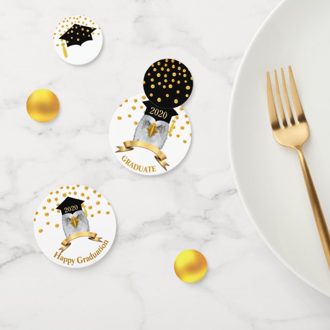 Graduation de l'aigle en Noir & Or Table Confetti (Groupe)