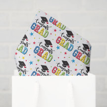 Graduation Decoupage Tissue Paper, Congrats Grad