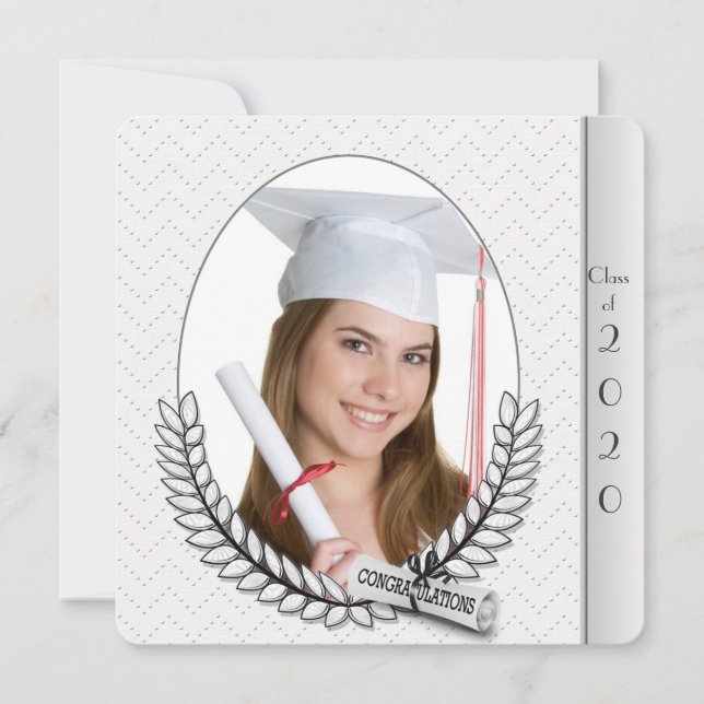 Graduation Diamond Laurel on frame Invitation (Front)