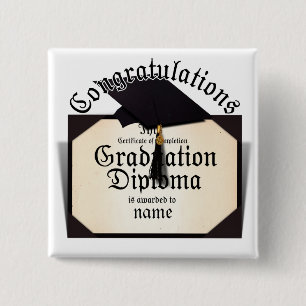 Graduation Diploma 2 Inch Square Button