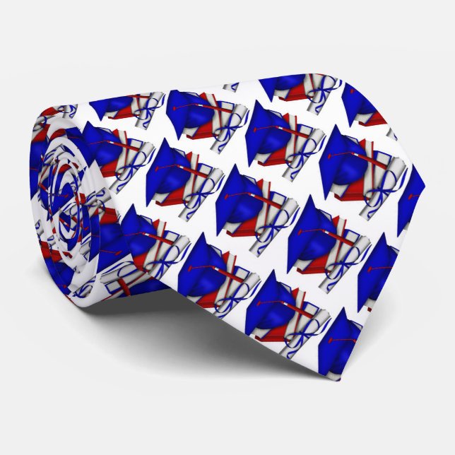 Graduation Diploma, Cap and Books Tie (Rolled)