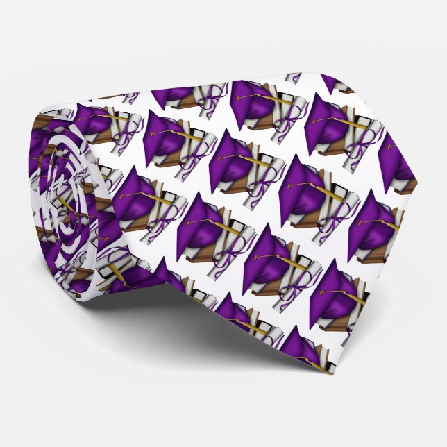 Graduation Diploma, Cap and Books Tie (Rolled)