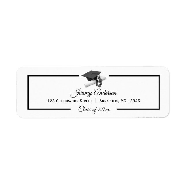 Graduation Diploma Cap and Tassel Return Address (Front)