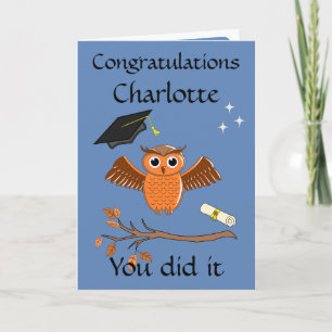 Graduation, Diploma Congratulations Owl Card