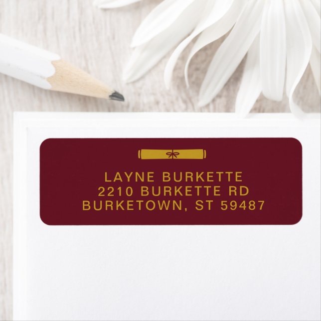 Graduation Diploma Maroon & Gold Return Address (Insitu)