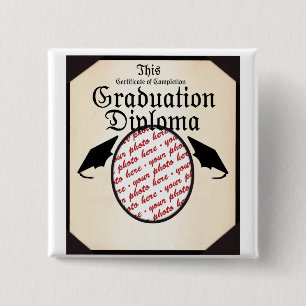 Graduation Diploma Photo Frame 2 Inch Square Button