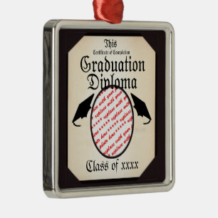 Graduation Diploma Photo Frame Metal Ornament