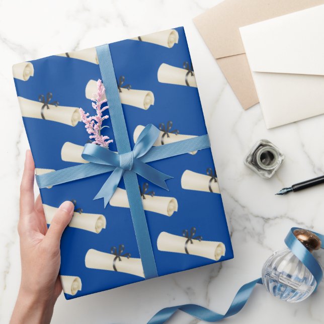 Graduation Diploma with Bow  Wrapping Paper (Gifting)