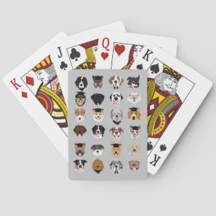 Graduation Dog Face Playing Cards