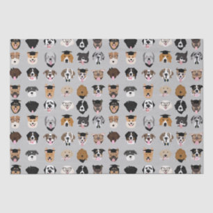 Graduation Dog Face  Tissue Paper