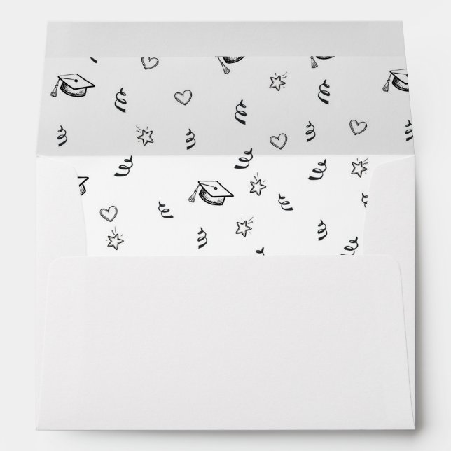 Graduation Doodles Envelope (white) (Back (Bottom))