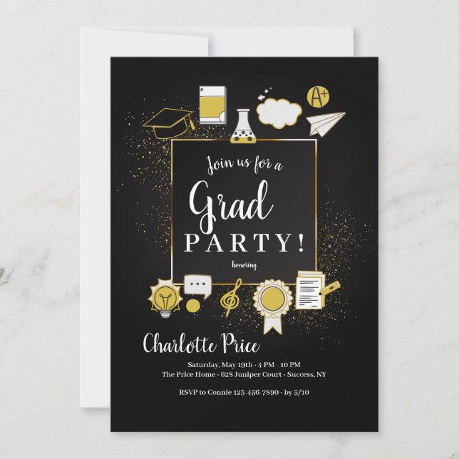 Graduation Doodles Invitation (Front)