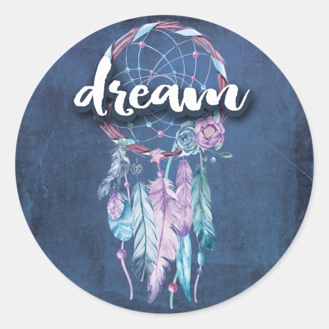 Graduation Dream Catcher Boho Grad Party Classic Round Sticker (Front)