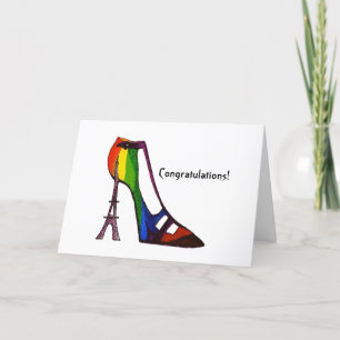 Graduation Eiffel Tower Shoe Card