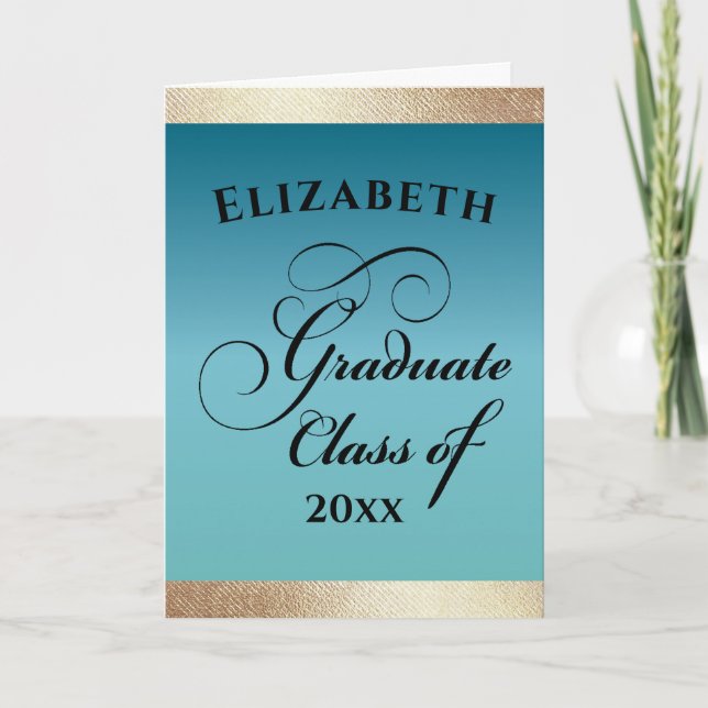 Graduation Elegant Gold Congratulations Card (Front)