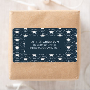 Graduation elegant modern navy blue class of