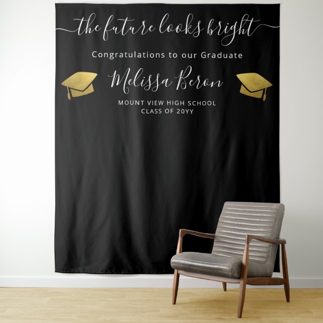 Graduation elegant Photo Backdrop for Photo booth Tapestry (In Situ)