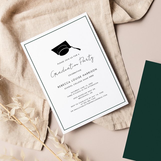 Graduation Elegant Script Green Grad 2026 Party Invitation (Creator Uploaded)