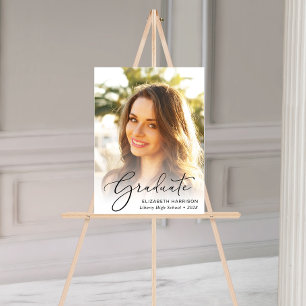 Graduation Elegant Script Photo Acrylic Sign